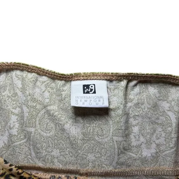 Vintage Y2K Fairycore Baby Doll Cami Top Green Brown Paisley Size Large - Picture 4 of 8